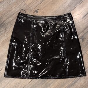 J. Crew Shiny Black Mini Skirt